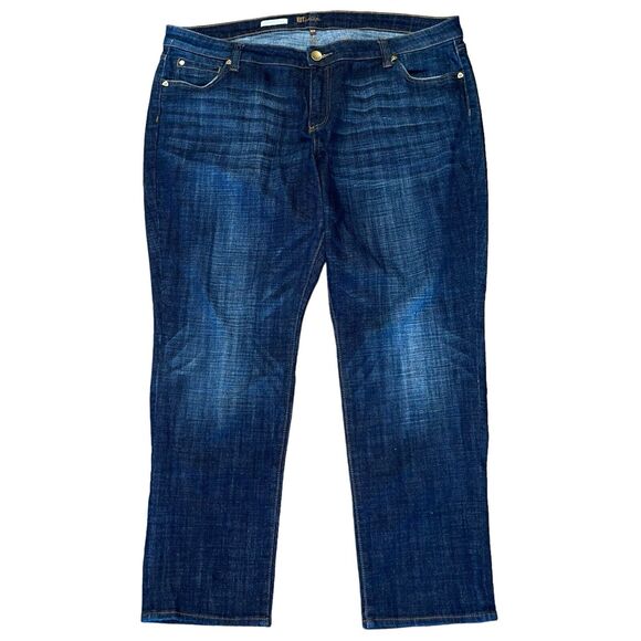 Kut From The Kloth Jeans 22W Denim Plus Size Catherine Boyfriend Dark Wash - Picture 1 of 11